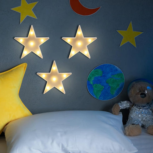 6 Star-6pcs) Pcs LED Stars Night Light Can Be Hung On The Wall Kids Room Room Light, Suitable for Birthday Party