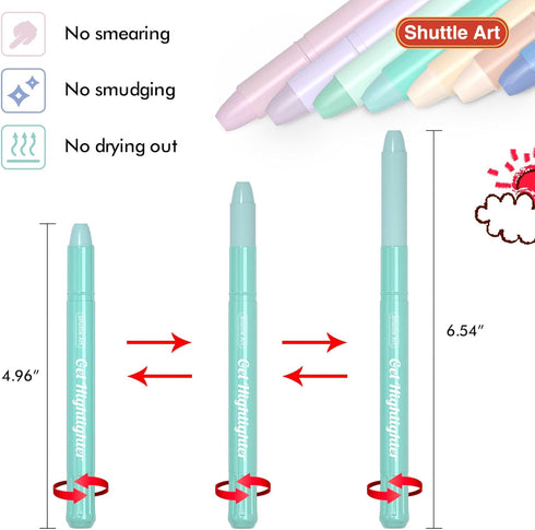 Shuttle Art Bible Highlighters and Pens, 12 Dusty Colors Gel Highlighters No Bleed Through for Journaling and Studying