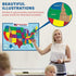 United States Map Laminated Poster, Double-Sided Educational Poster for Kids/Adults, 18 x 24 inch Waterproof Map