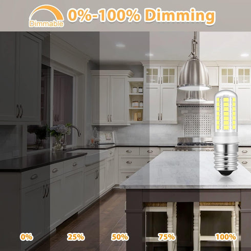Dimmable E17 LED Bulbs, Daylight 6000K 6500K, 40W Incandescent Equivalent, Pack of 2