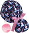 Scrub Caps Women Satin Lined Ponytail, Pacifier Love Black Adjustable Scrub Hats