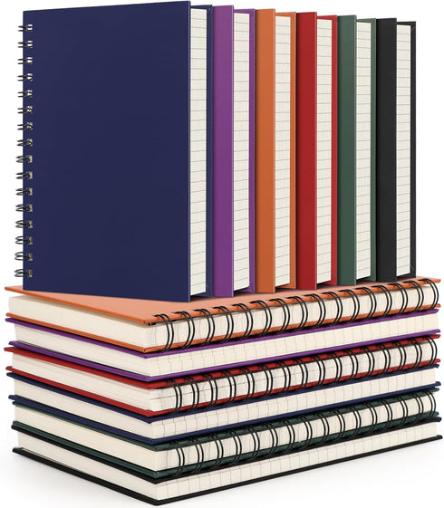 EUSOAR Spiral Journal Notebooks - 12 Pack A5 160 Pages, Tear-off College Ruled Paper, Thick Hardcover, Assorted Colors