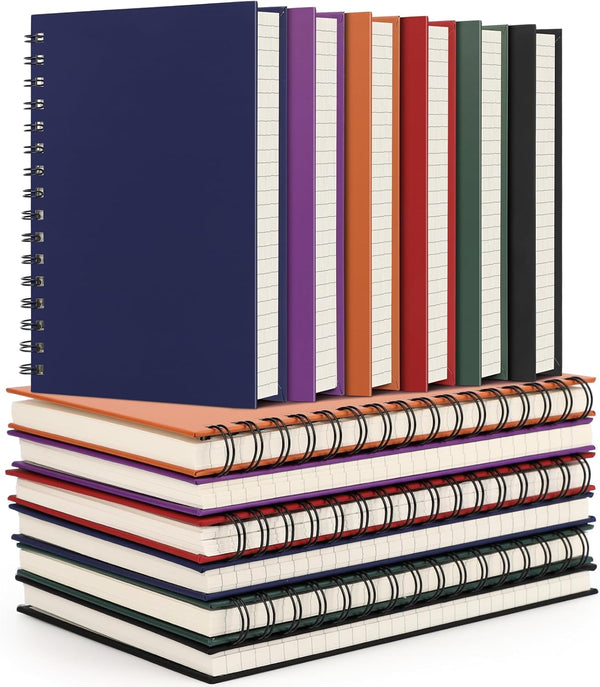 EUSOAR Spiral Journal Notebooks - 12 Pack A5 160 Pages, Tear-off College Ruled Paper, Thick Hardcover, Assorted Colors