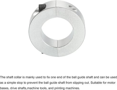 MECCANIXITY 1.97 Inch Bore Double Split Aluminum Shaft Collar with Set Screw, Silver Tone