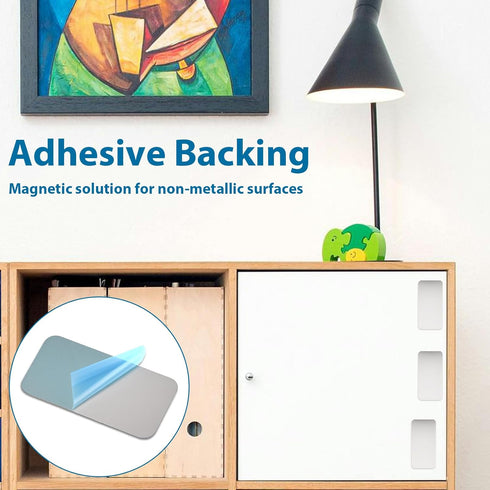 SISABAMA 30 2.36"x1.18" Pcs Adhesive Metal Plates for Magnetic Mounts Rectangular Steel Strips with Adhesive Backing