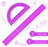 Zonon 2 Pack 12'' 6'' Set Set Plastic Ruler and Plastic Protractor Clear Ruler Protractor Math Geometry Supplies