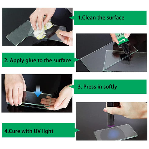 Riverruns Bonding and Welding UV Glue - Super UV Glue for Plastic, Glass, Metal with Pen Light