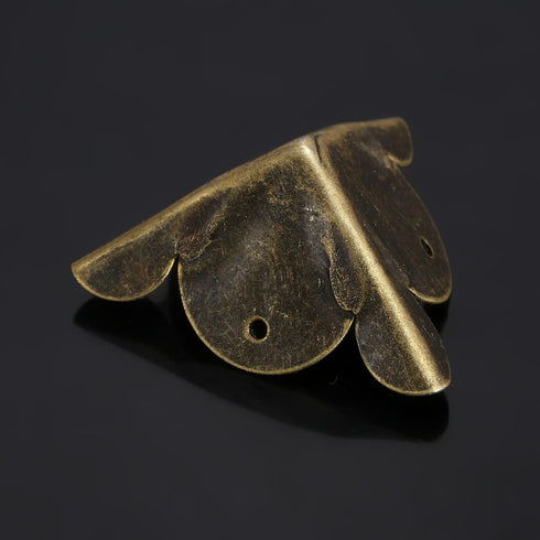 12Pcs 1.18"x1.18"x1.18" dophee Antique Brass Box Corner Protectors Edge Safety Guards Cabinet Furniture Desk Jewelry