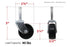 Shepherd Hardware 9557 1-1/4-Inch Plastic Stem Casters, 4-Pack, Black