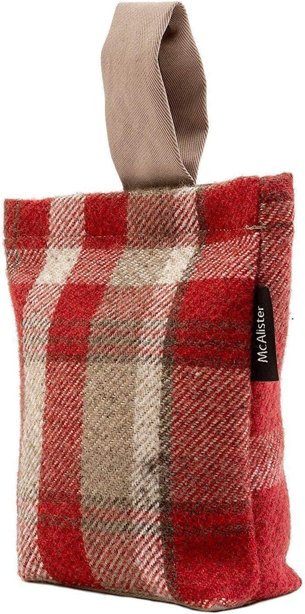 McAlister Textiles Unfilled Tartan Fabric Doorstop, 8x7 Inches, Heritage Plaid Decorative Doorstopper