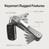 14 KeySmart Rugged - Multitool Key Holder for Keychain w/Bottle Opener and Pocket Clip, Organizer for Keys, EDC