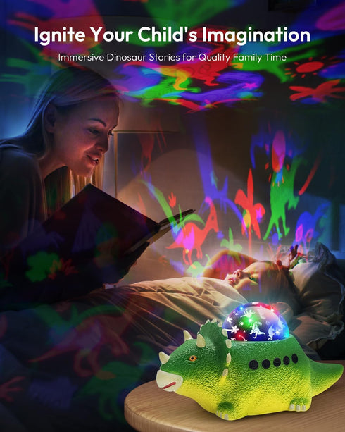 Beslike 8 14 360 3-5,5-7 Dinosaur Night Light Projector for Kids - Color Changing, Sleep Sounds, Rotation, Projection