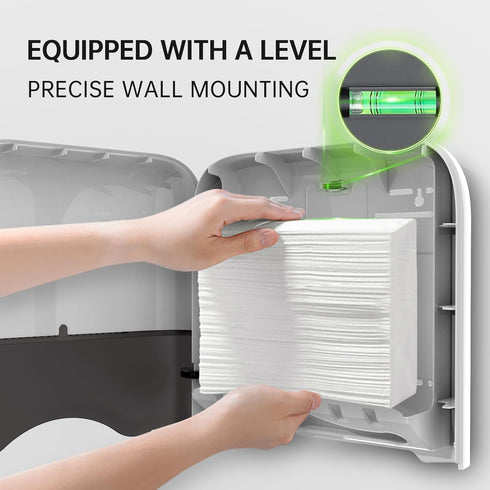 300+ Paper Towel Dispenser,Large Capacity Wall Mount Tissue Dispensers with Smart Lock, Used for Kitchen and Bathroom