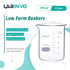 Low Form Graduated Glass Beaker, 12pcs of Vol.100ml, 3.3 Borosilicate Glass Beaker Set, IN-BKL100