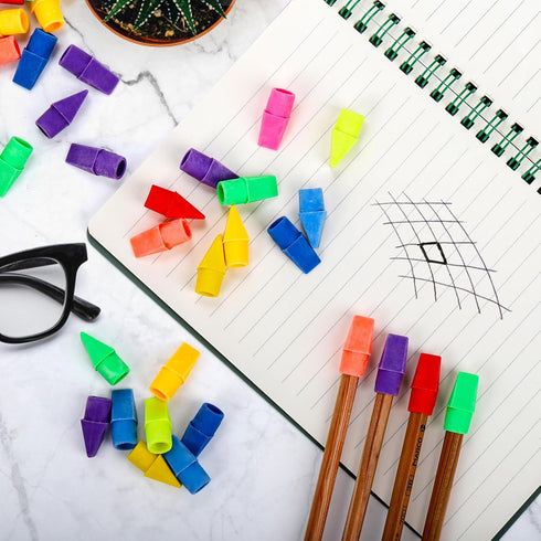Nicunom 600 Pack Pencil Eraser Caps, 10 Colors Bulk Pencil Top Erasers for School Supplies