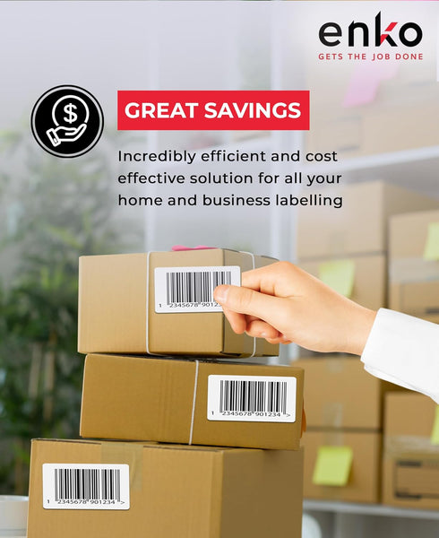 enKo 2 Stacks/2000 Labels 4"x6" Fanfold Direct Thermal Labels for Rollo Zebra Printer - Shipping Mailing Postage
