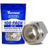 Fastenere Nylon Insert Hex Lock Nuts - 1/4"-20 (100-Pack) Stainless Steel 18-8, Plain
