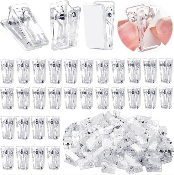 Self Adhesive Clips, 100PCS Plastic Tapestry Wall Hanging Clips for Office Home Decorations