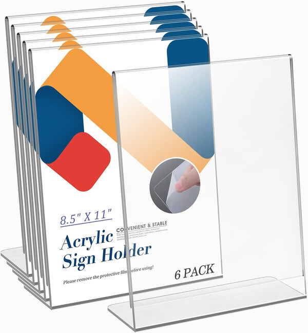 Relx Acrylic Sign Holder 8.5 x 11, Acrylic Display Stand for Display,