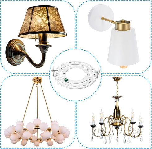 115mm (4.53") 2 Set PATIKIL Universal Light Fixture Mounting Bracket Kit, Light Crossbar Round Ceiling Plate with Screw