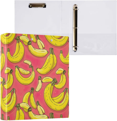 J JOYSAY 1.5 Inch 3 200 2 Pack Banana Ring Binder with Clipboard Round Ring Binder Clipboard Binder Holds Sheets