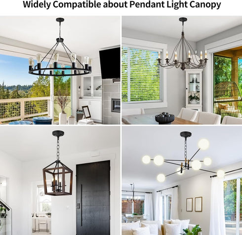 5-1/8 Inch 6 Upgraded Version Light Canopy Kit, Iron Ceiling Canopy Kit for Pendant Light, Ceiling Plate for Chandelier