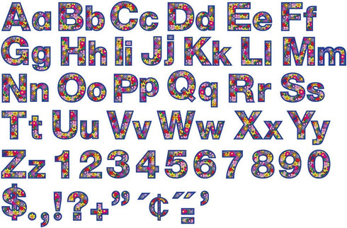 Hygloss Products Bulletin Board Letters and Numbers - Punch Out Flower Pot Design Combo, 3 Inch, 350 Pieces