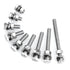 (6 Sets) 3/8-16x2" Hex Head Stainless Steel Bolts and Nuts with Flat & Lock Washers, 304 Stainless Steel 18-8, Fully
