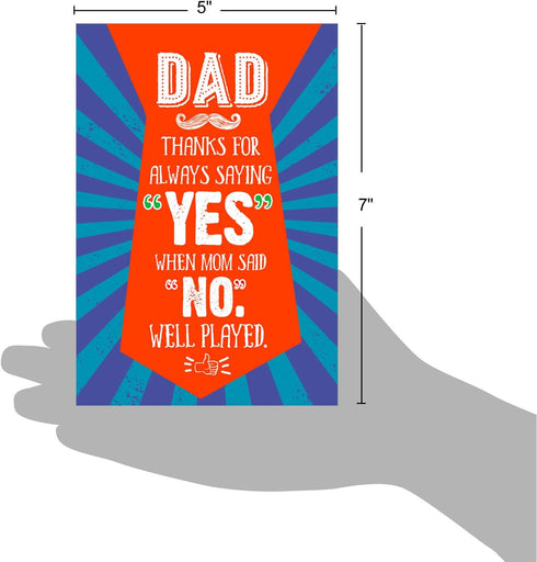 NobleWorks Funny Father's Day Card for Dad, Pa, Pop, Daddy - Humor Notecard with Envelope, Well Played C3141FDG
