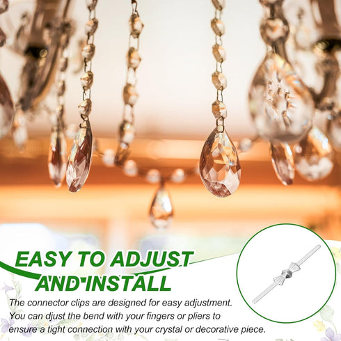 100Pcs 25mm/0.98" uxcell Chandelier Connector Clip, Copper Crystal Chandelier Pin, Lamp Connectors Clips Replacement