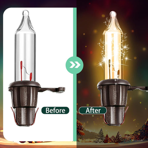 60 Count Bulbs Bulbs White,12Vx0.08A) Mudder Christmas Replacement Mini Light with Base Christmas Tree Incandescent