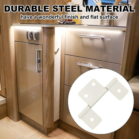 Three Leaf Non-Mortised Hinge 6 Pack, White Door Hinges with Screws for Home & Interior Furniture