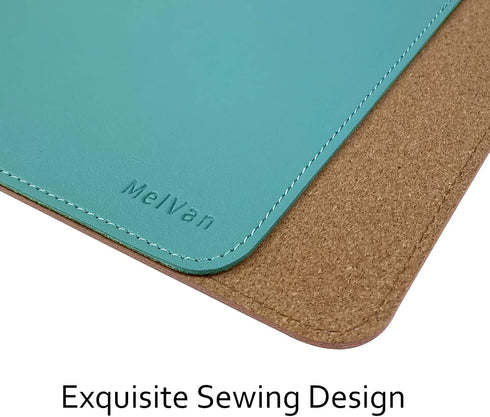MelVan PU Leather Mouse Pad with Stitched Edge, Waterproof Gaming Mouse Pad Mat for Computers, Laptop, Office & Home,