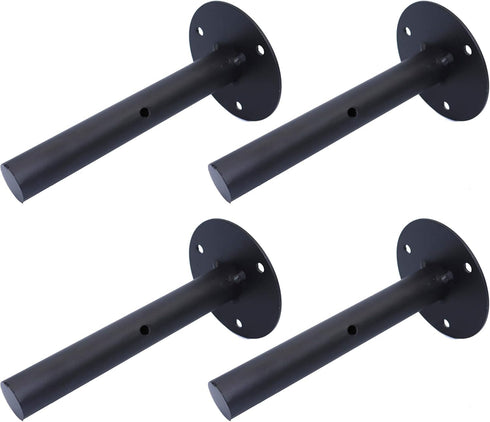 FGen 4pcs Wrought Iron Wall Bracket - 6inch Round Bracket Bookshelf Shelf