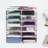 SONGWAY Desktop Mail Sorter Organizer - Small File Organizer with 12 Slots for Desk Bills and Ink Pad Storage