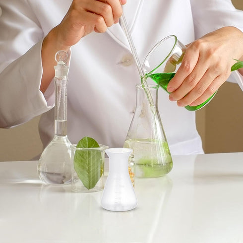 Baluue Erlenmeyer Flask 50ml - Laboratory Conical Flask, Plastic Narrow Neck Clear Flask with Scale for Educational