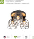 3xE26 120V ASD Black Semi Flush Mount Ceiling Light Fixture - ETL Modern Light Fixtures Ceiling Mount, Semi Flush Mount