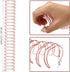 Zonon 6 Pieces Binding Wire, Twin Loop Spines, 1 Inch Cinch Diameter, 23 Holes for Document Notebook Making (Rose Gold)