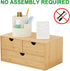 Wisuce Mini Bamboo Desk Organizer - 3 Drawer Tabletop Storage Box for Office and Home Supplies, No Assembly Required