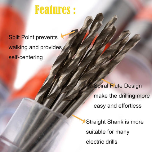 Mtsooning Micro Twist Drill Bit Set, 10PCS 1.5mm HSS Micro Drill Bits for Jewelry, Plastic, Soft Metal