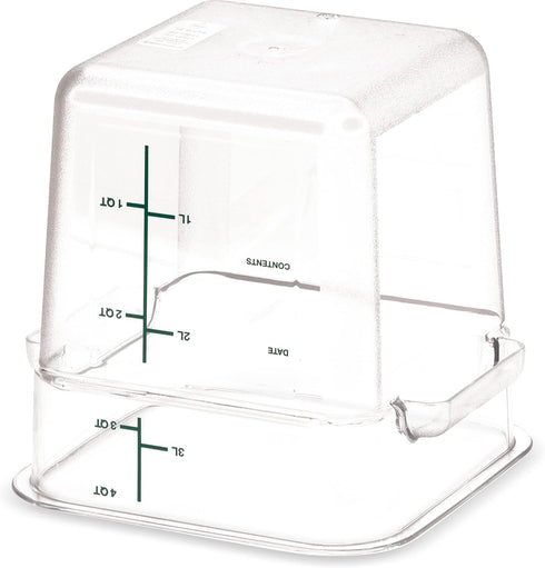 Carlisle FoodService Products Squares, Square Food Storage Container, Stackable Design for Catering, 4 Quarts, Clear