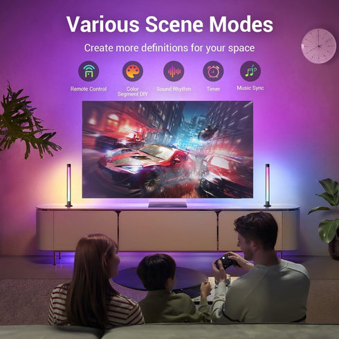 Smart Gaming Light Bar Ambient Lighting, LED Backlights with Scene and Music Sync for Game Monitor, PC, TV, Room
