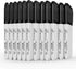 Buecs Permanent Markers, 60 Count Black Permanent Markers, Fine Point, Waterproof & Smear