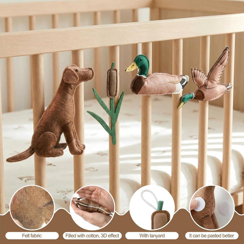 Gilprop 12 Set 4 3 20 Pcs Mallard Duck Theme Nursery Wall Decor - Designs, Each, with Adhesive Dots, Removable Felt