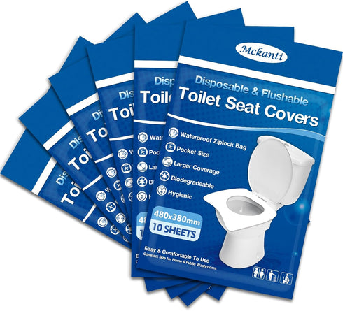 Mckanti Toilet Seat Covers Disposable - 60 Pack XL Flushable Paper Toilet