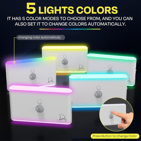 2-Pack Dimmable Nordmoose Magnetic Night Light for Cruise Ship Cabin Walls - Fun Color Changing, Travel NightLight
