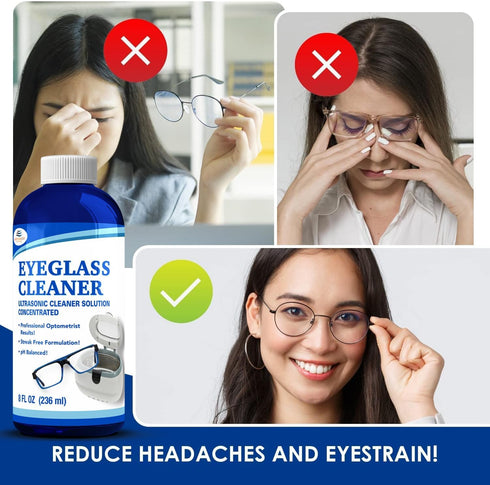 (1) NORTHWEST ENTERPRISES Ultrasonic Eyeglass Cleaner Solution. Concentrated Ultrasonic Glasses Cleaner for use