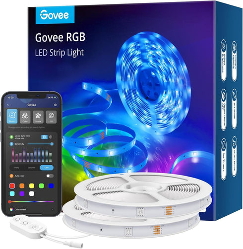 Govee Smart RGB LED Strip Lights for Bedroom, 32.8ft WiFi LED Light