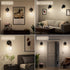 E26 BUTHY Black Wall Sconce Light: Modern Wall Sconces Indoor, LED Wall Light Fixtures with Base and Clear Glass Shade