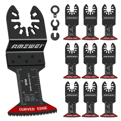 10 Pcs Bi-Metal Oscillating Tool Blades, 1-3/4" Curved Edge for Soft Metal, Hard Wood, Plastic